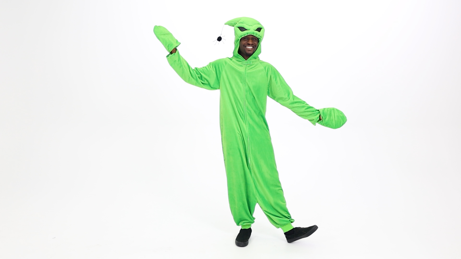 Get all bugged out from head to toe this Halloween with our exclusive Adult Deluxe Nightmare Before Christmas Green Oogie Boogie Costume. It's the ultimate spooky look straight from Halloween Town!